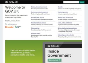 Image of gov.uk website